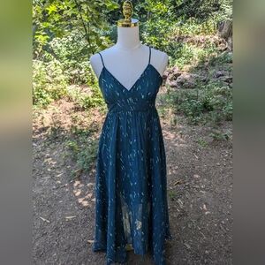 Uniqlo Blue And Green High Low Sundress